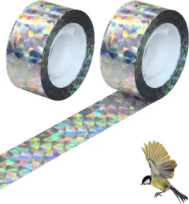 Produktbild von Vogelabwehrband 2 Rollen, 2,4 cm x 50 m, Taubenabwehr Flatterband für Balkon