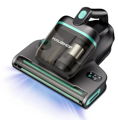 Obrázek produktu pro Vysavač na roztoče, 15 kPa, vysavač na matrace s ohřevem 60 °C, UV-C světlo 275 nm, aromaterapie, HEPA filtr, dvojitý prachový kontejner, LED displej