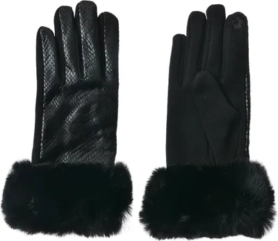 Produktbild von Juleeze JZGL0114, schwarze Handschuhe, 14x23 cm, Damen, Winterhandschuhe, aus Kunstfell