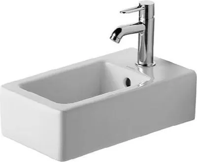 Obrázok produktu pre Duravit umývadlo s ručným umývaním VERO s prepadom, stolička s otvorom na batériu, 250 x 450 mm, 1 otvor na batériu biela