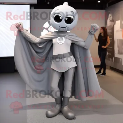 Productafbeelding van Grijze Superheld mascotte REDBROKOLY kostuum personage gekleed met een A-lijn rok en sleutelhangers