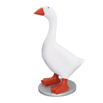 Produktbild von Kreative Gänse-Figur mit Magneten, Schlüsselhalter & Dekofigur aus Kunstharz, DIY Design, realistische weiße Gans – 17,6 cm