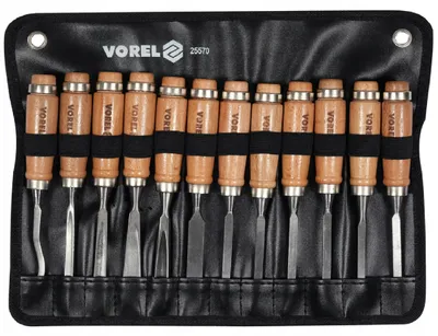 Produktbild von VOREL Holzmeißel Set Tischler Schnitzwerkzeug 12-teilig
