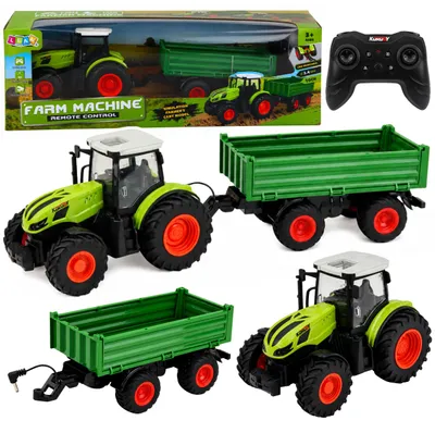 Produktbild von Ferngesteuerter RC-Landwirtschaftstraktor mit Kippanhänger Grün 1:24