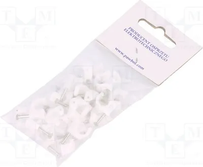 Produktbild von 1x auf Rundkabel 25Stk mit Nagel 7mm H.7005A -25 Kabel weiß