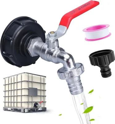 Produktbild von IBC Auslaufhahn 1000L Wassertank Zubehör IBC Tank Adapter mit 3/4 Zoll Anschluss IBC Adapter For S60x6 Wassertank IBC Container