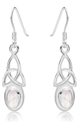 Immagine prodotto di Orecchini in argento sterling 925 con nodo celtico a treccia e pietra di luna