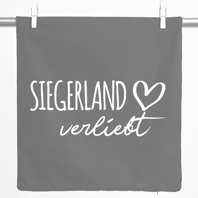 Produktbild von Huuraa Kissenbezug Siegerland verliebt 40x40cm Steel Grey Baumwolle Dekokissenbezug Geschenkidee