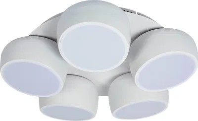 Produktbild von Näve Leuchten 5er LED / CCT Deckenleuchte "ELIORA" Ø: 60cm 5er LED / CCT Deckenleuchte "ELIORA" Ø: 60cm Deckenleuchten - 5er LED / CCT Deckenleuchte "ELIORA" Ø: 60cm, Deckenlampe im Modern Style, aus Metall und Kunststoff in weiß, 15,1 cm hoch, Ø 60 cm, inkl. LED – dimmbar – CCT-Wechsler – Nachtlichtfunktion – Fernbedienung – Inkl. Memoryfunktion