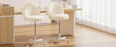 Obrázek produktu pro Kancelářská židle – židle k psacímu stolu – výškově nastavitelná – otočná o 360° – ergonomická opěrka zad – bez područek – kolečka – potah z plyšového sametu – růžová