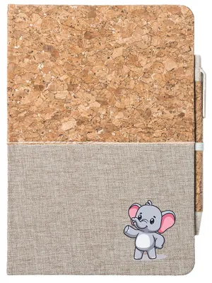 Produktbild von Huuraa Notizbuch A5 Elefant Comic 80 Blatt inkl. Kugelschreiber Tagebuch Geschenkidee