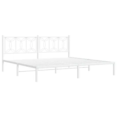 Produktbild von Bettgestell mit Kopfteil Metall Weiß 193x203 cm