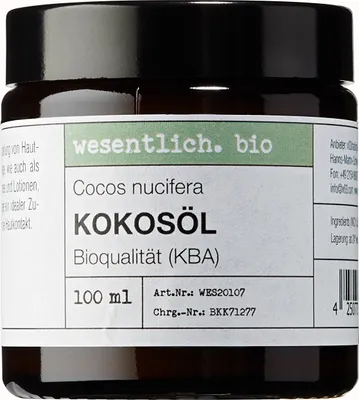 Produktbild von Kokosöl BIO kaltgepresst (100ml) von wesentlich.