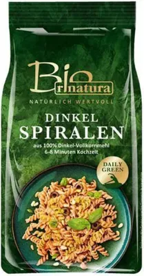 Produktbild von rinatura Dinkel Spiralen, 250g
