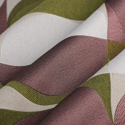 Produktbild von Möbelstoff Jacquard Mariza mit geometrischem Muster in Rosa Grün, 280 cm breit
