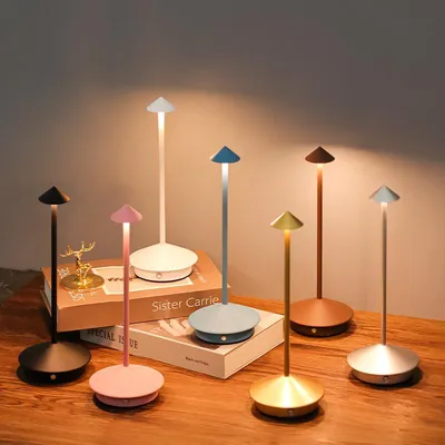 Produktbild von LED Nachttischlampe Kabellose Dimmbare LED Tischleuchte Tischlampe,Stufenloses Dimmen in drei Farben,Tragbare USB Aufladbar kabellose lampe,braun