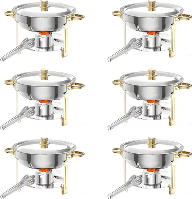 Produktbild von Chafing Dish Buffet Warmhalteset 5L – 6-teiliges Edelstahl Buffet Set für Catering, Gastronomie & Events – Warm- und Kalthaltung