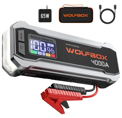 Imagen del producto de Batería de arranque de emergencia - Capacidad de 4000A - Batería de 24000mAh - Voltaje de 12V - Batería de iones de litio