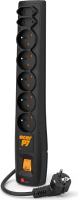 Produktbild von ACAR P7, 1,5 m, Drinnen, Kunststoff, Schwarz, Universal, 7 AC-Ausgänge