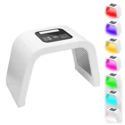 Produktbild von LED-Gesichtsmaske zur Lichttherapie, Mehrfarbige LED-Maske für Pflege von Gesichtshaut zuhause oder unterwegs