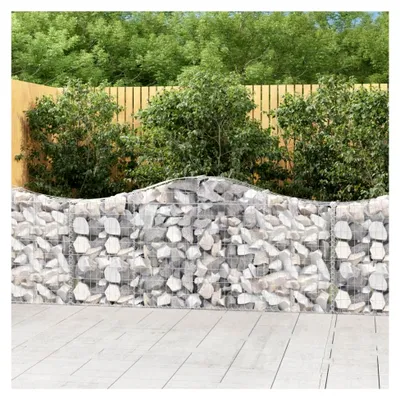 Produktbild von Gabionen mit Hochbogen 2 Stück 200x30x80/100 cm verzinktes Eisen