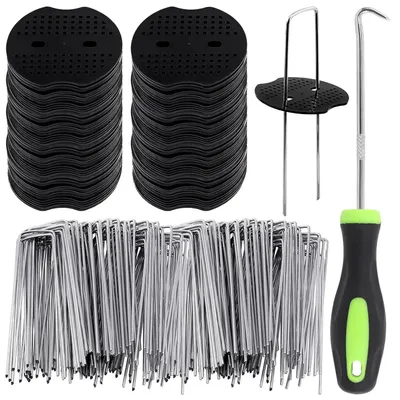 Image de Kit de piquets de jardin - Piquets de sol - Pour fixer au sol - Acier galvanisé - 101 pièces - Argenté
