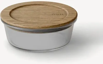 Immagine prodotto di Contenitori per alimenti in vetro borosilicato di alta qualità con coperchio in legno di acacia - circa 950 ml