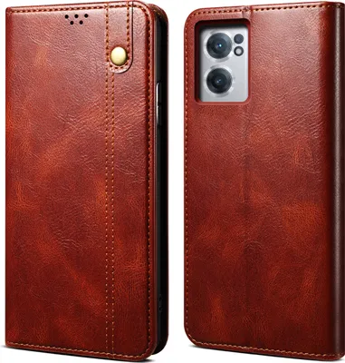 Produktbild von OnePlus Nord CE 2 5G Hülle, Leder Flip Brieftasche Schutzhülle für OnePlus Nord CE 2 5G Rot