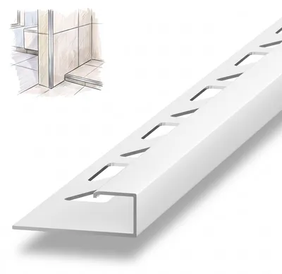 Produktbild von Dalsys Fliesenschiene Eckprofil 2,5m x 10mm Weiß Alu
