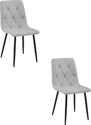 Immagine prodotto di Sedia LIBRA - tessuto grigio chiaro / gambe nere x 2