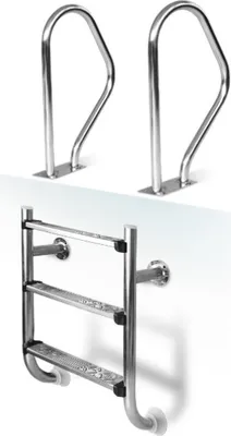 Produktbild von Einbauleiter Trendline Exclusiv | 4-stufig | V2A Edelstahl | Unterteil ohne Handlauf