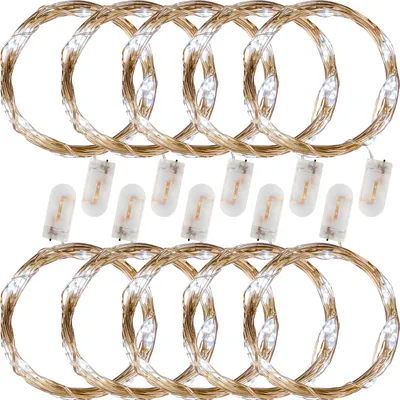 Produktbild von VOLTRONIC® 10Set 25 LED Lichterkette Draht, kaltweiß, Batt