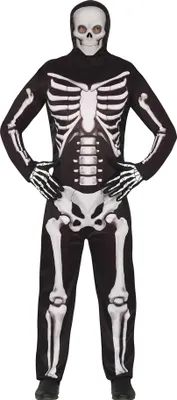 Produktbild von Fiestas Guirca - Skelett-Bodysuit (Kostüm) für Herren FG484 (M) (Schwarz/Weiß)