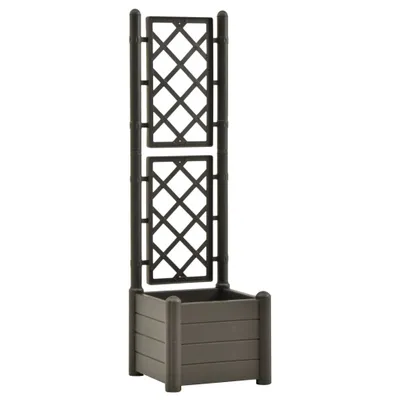 Zdjęcie produktu dla vidaXL Sadzarka z kratką 43x43x142 cm PP antracytowa