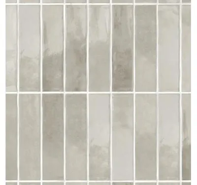 Produktbild von Handmuster zu Kunststoffpaneel Element 3D Optik Vertical Tiles Greige Brilliant Nullfuge 2600 x 375 x 8 mm