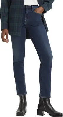 Imagen del producto de Levi's® 724™ Jeans de corte recto y cintura alta, color azul, talla 26/30, para mujer, color azul