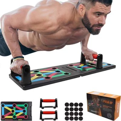 Produktbild von Liegestützbrett, 12-in-1, faltbar, für Heimfitness