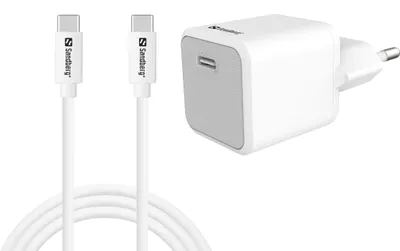 Image de Sandberg Chargeur USB-C avec câble USB-C vers USB-C 1 m V-6FUTP-05Y, 441-58