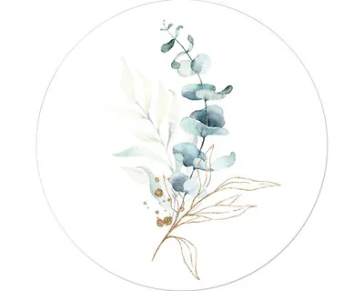 Produktbild von Glasbild Golden Flowers III Ø 50 cm