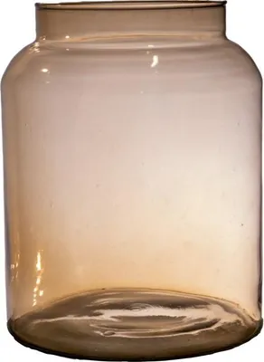 Produktbild von INNA-Glas Vase Martita aus Glas, recycelt, orange-braun-klar, 25 cm, Ø 19 cm - Kerzenglas