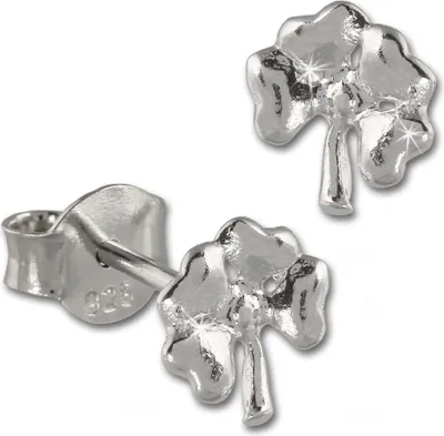 Produktbild von Teenie-Weenie Ohrstecker für Kinder 925 Silber Kleeblatt Ohrringe SDO406