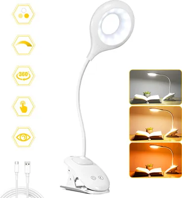 Produktbild von AMBOTHER LED Klemmleuchte – Flexible Leseleuchte & Buchleuchte mit Clip | Dimmbares LED-Licht für Bett, Schreibtisch & Reisen