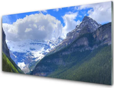 Imagen del producto de Impresiones en acrílico, tamaño 100x50 cm, para colgar en la pared. Representación de un paisaje montañoso