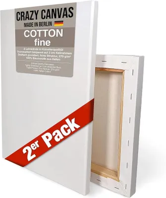 Imagen del producto de Lienzo para pintar, algodón fino, 70x100 cm, paquete de 2 unidades