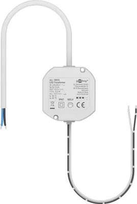 Immagine prodotto di Goobay 59575 Trasformatore LED 12 V (DC), 12 W, IP67, bianco - Tensione continua (DC) 12 V per LED fino a 12 W di carico totale, non dimmerabile