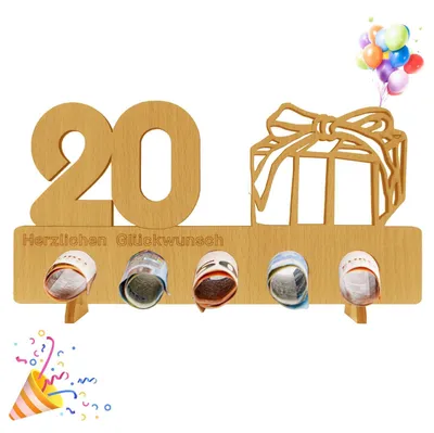 Gästebuch-Set mit Holzlogo, 20 Jahre, Geburtstag, Hochzeit, Feier