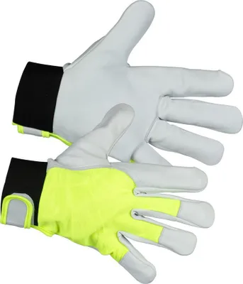 Image de Gants Strend Pro Marvic High Vision, textile/cuir avec éléments réfléchissants, taille 09/L, blister 12 pièces