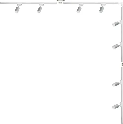 Produktbild von ZUMALINE Schienenstrahler-Set 8x GU10 4 m weiße Rohrschiene 3583