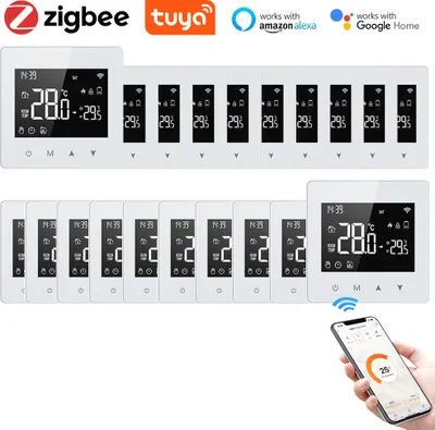 Produktbild von 20X 0Tuya ZigBee Smart Thermostat 3A Wasser-/Gaskessel Raumthermostat, APP-Steuerung, Home/Alexa Sprachsteuerung, Wöchentlich programmierbar