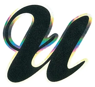 Produktbild von Aufkleber Monogramma Buchstabe U, Schwarz Metallescente